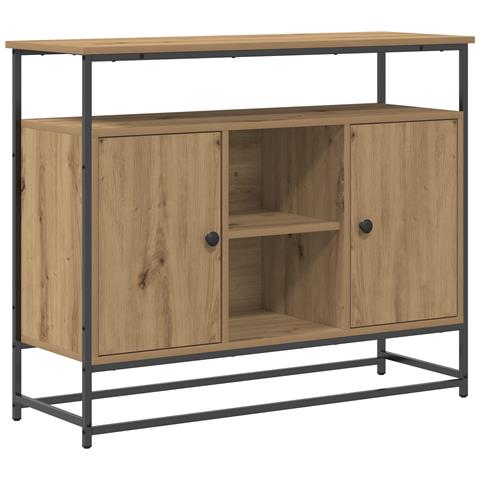 Credenza Artisan Rovere 100x35x80 cm Legno ingegnerizzato e Acciaio - Foto 1