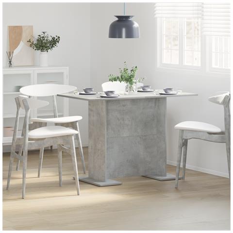Tavolo da pranzo  Grigio cemento 110x60x75 cm Legno ingegnerizzato - Foto 2
