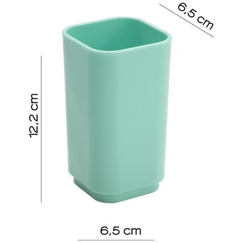 Portaspazzolini D'appoggio In Plastica Riciclata 6398 Serie Seventy Acquamarina - Foto 2