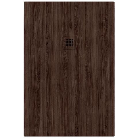 Piatto Doccia In Marmoresina 140x80 Cm Effetto Legno Noce Scuro Cairo - Foto 1