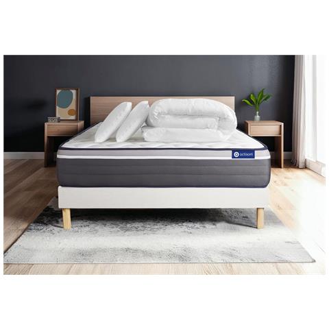 Pacchetto Letto Completo - Materasso 160x200cm + Box Spring Con Doghe (in Kit) + 2 Cuscini + Piumino - Actimemo Plus - Foto 1