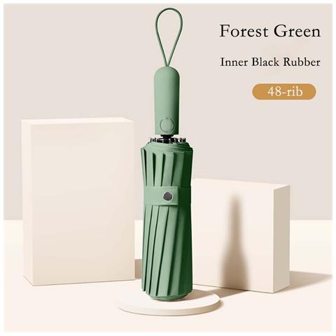 Ombrello Automatico Antivento Con 48 Stecche Rorzate Per Tempeste Green - Foto 2