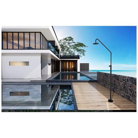 Imex Doccia Per Piscine In Acciaio 316 Nero Opaco Diffusore Orientabile E Rubinetto Monoforo Modello Alaska - Foto 1