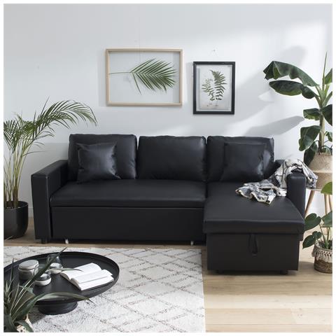 Clarkdivano Letto Angolare A 3 Posti, Nero - Foto 6