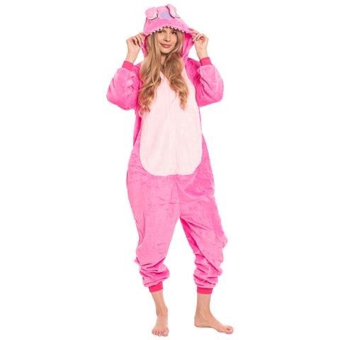 Pigiama Da Donna Tuta Kigurumi Onesie Costume Stich Rosa 175-185 Cm Xl - Foto 2