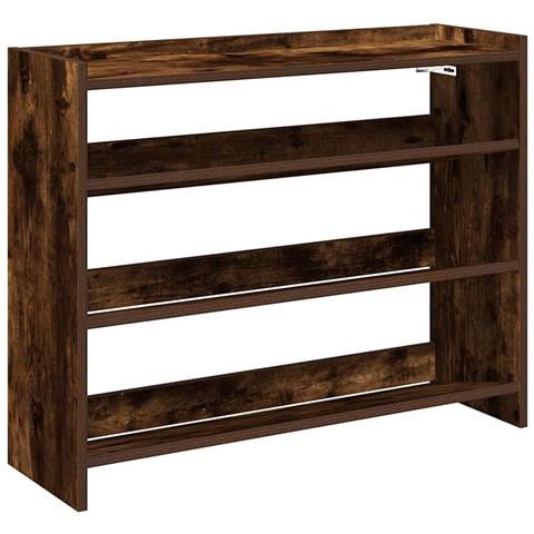 Scarpiera Rovere Fumo 80x25x62 cm in Legno Multistrato - Foto 1