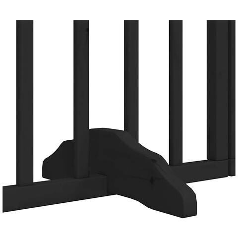 Cancello per Cani Porta Pieghevole Nero 6 Pannelli 300cm Pioppo - Foto 9