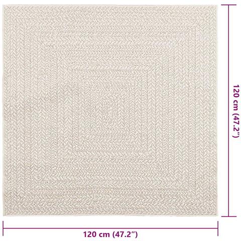 Tappeto ZIZUR Crema 120x120 cm Aspetto Iuta Interni ed Esterni - Foto 9