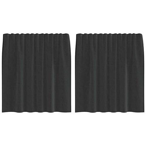 Tende in Voile con Tasche per Aste 2 pz Nero - Foto 1