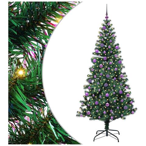 Albero di Natale artificiale con luci integrate Verde 210 cm - Foto 1