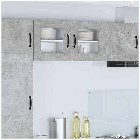 Pensile cucina Grigio cemento 40 x 31 x 40 cm Legno multistrato - Foto 2