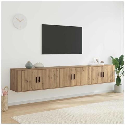 Set Mobile TV da Parete 3 pcs Rovere artigianale - Foto 2