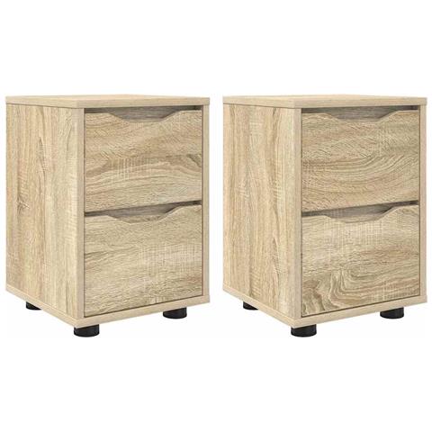Comodini con cassetto 2 pcs Rovere Sonoma 30,5 x 30 x 43 cm - Foto 1