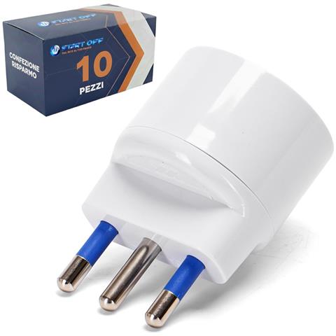 Adattatore 1 Via 16a 250v P30 S17 1500w 10 Pezzi Bianco - Foto 1
