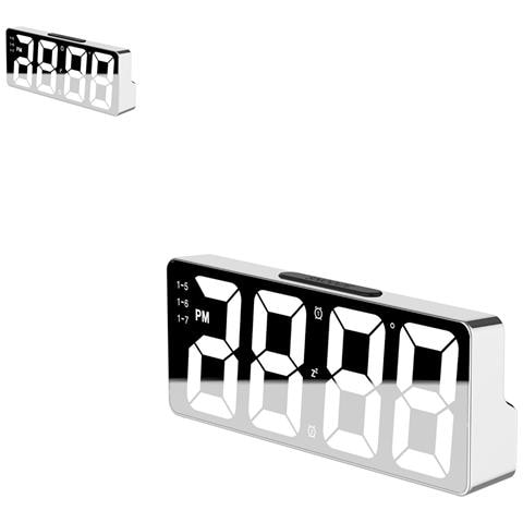 Sveglia Digitale Led Multifunzione Con Temperatura E Snooze White - Foto 2