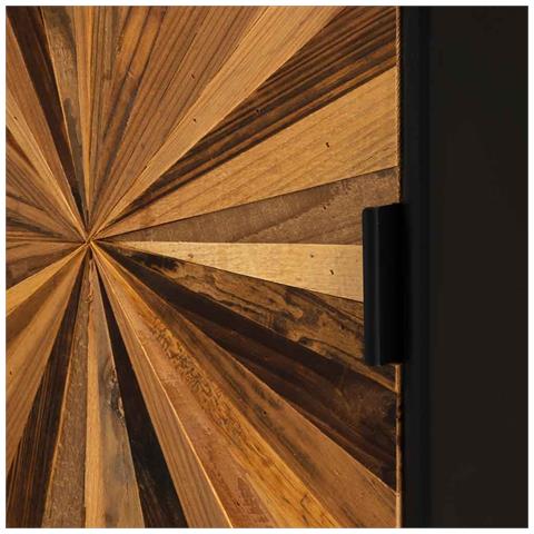 Comodino In Legno Di Recupero Nero Con 1 Anta 40x35x61h Cm - Foto 8