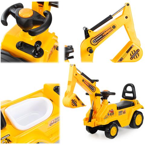 Cavalcabile spingi-camminatore Escavatore Potty 3in1 grande auto per bambini - Foto 4