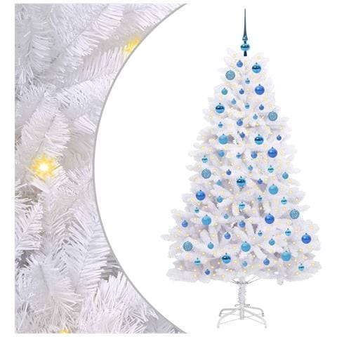 Albero di Natale Artificiale con Rami Pieghevoli Bianco 180 cm - Foto 1