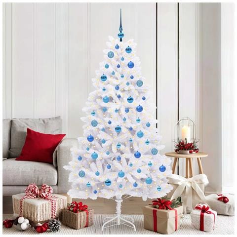 Albero di Natale Artificiale con Rami Pieghevoli Bianco 180 cm - Foto 2