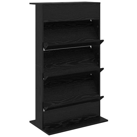 Scaffale per riviste Rovere Nero 70 x 41 x 126 cm - Foto 1