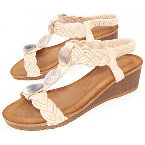 Sandalo Zeppa Confoli Beige Beige Materiale Sintetico - Foto 1