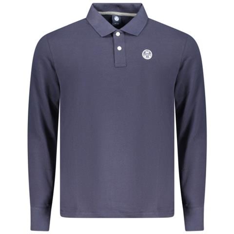 POLO DA UOMO A MANICHE LUNGHE, BLU - Colore: Blu, Taglia: L - Foto 1