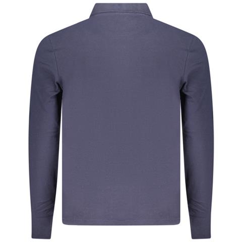 POLO DA UOMO A MANICHE LUNGHE, BLU - Colore: Blu, Taglia: L - Foto 2