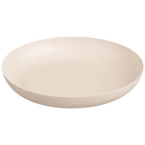 Vassoio Tondo In Metallo Beige Opaco Ø30 Cm — Solo Decorativo - Foto 1