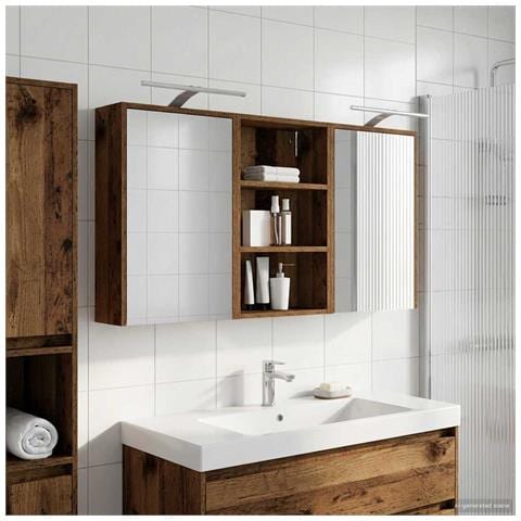 Set di Armadi da Bagno con lo scaffale 3 pcs 126 x 16 x 62.5 cm - Foto 2