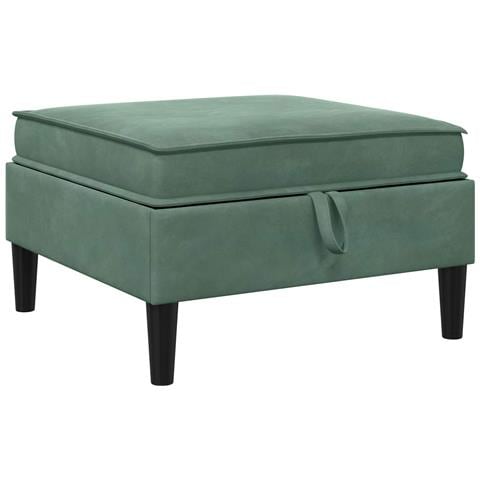 Pouf con Storage Verde Mare Velluto - Foto 1
