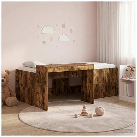 Letto alto per bambini con scrivania Rovere Fumo 80 x 200 cm - Foto 2