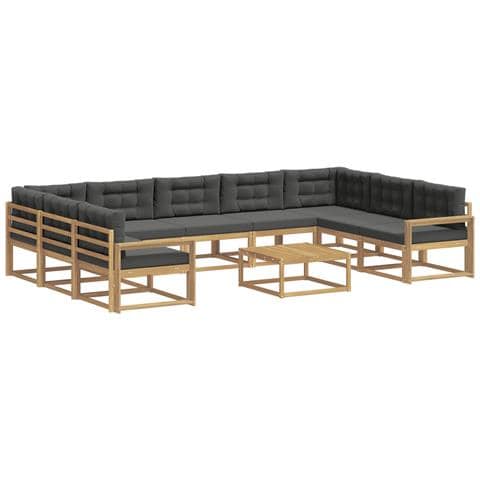 Set di divani da esterno con cuscino 10 pcs Bianco e Antracite - Foto 1