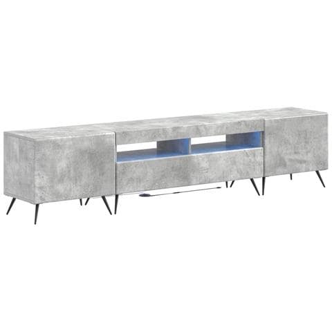 Mobile TV LED a 5 pezzi Grigio Cemento Legno ingegnerizzato - Foto 1