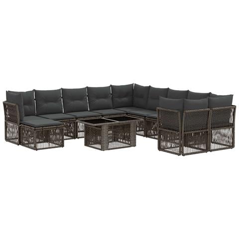 Set Divano da Giardino 12 pz Grigio polyrattan - Foto 1