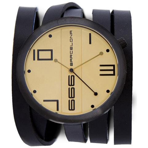 666Barcelona Orologio Analogico Quarzo Unisex Adulto con Cinturino in Pelle 666-175 - Foto 1