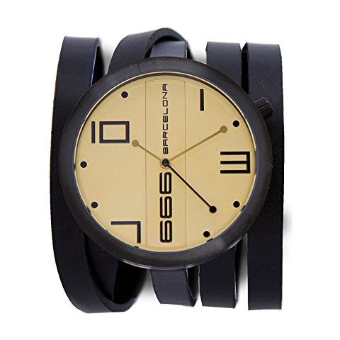 666Barcelona Orologio Analogico Quarzo Unisex Adulto con Cinturino in Pelle 666-175 - Foto 4