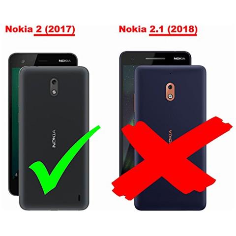 Custodia Compatibile Con Nokia 2 2017 In Rosso Mela - Coperchio Protettivo In Design Flip Con Chiusura Magnetica - Foto 2