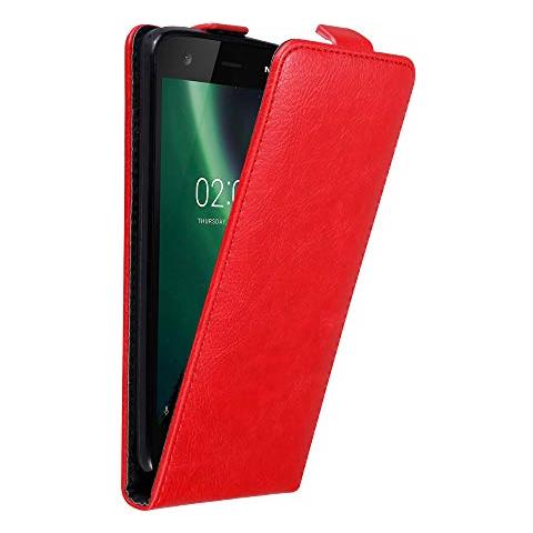Custodia Compatibile Con Nokia 2 2017 In Rosso Mela - Coperchio Protettivo In Design Flip Con Chiusura Magnetica - Foto 1