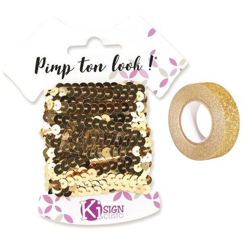 6 Nastri Glitter 6 M Oro + Washi Tape Dorato 5 M - Foto 2