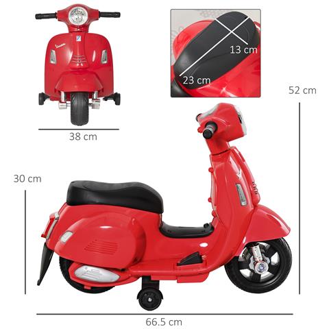 Vespa Elettrica Per Bambini Batteria 6v Fari E Clacson 18-36 Mesi - Foto 6