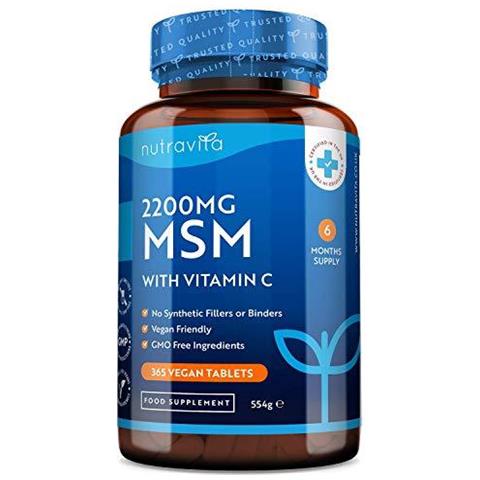 Msm 2200mg Tablets - 365 Vegan Compresse - Metilsulfonilmetano Con 80mg Vitamina C - 6 Mese Dapprovvigionamento - Made In Uk Da - Foto 1