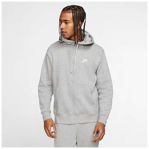 Felpa Da Uomo Con Cappuccio E Full Zip Club Fleece Taglia L Codice Bv2645-063 Colore Grigio - Foto 1