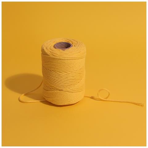 100m Macrame Corda Giallo | Filo Cotone Uncinetto | 2-3 Mm (+-0.5mm) | 15 Strati | Grande Spago Da Cucina Rotolo Spessi Naturali Forte | Decorazione Casa Artigianato Artistico Foto - Foto 5