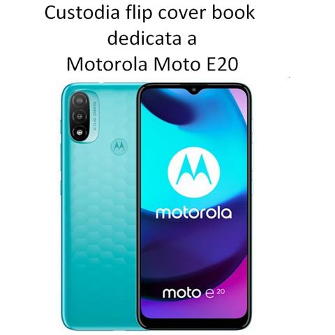Smart Book Custodia Poket Silicone Flip Cover Case Per Motorola Moto E20 Black - Foto 2