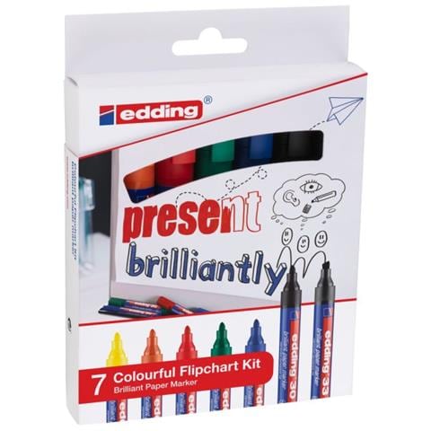Colourful Flipchart Kit marcatore permanente Combinata Nero, Blu, Verde, Arancione, Rosso, Giallo 7 pz - Foto 2