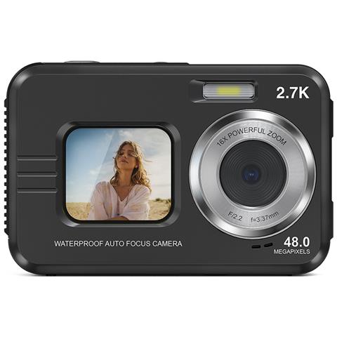 Fotocamera Subacquea Impermeabile 48mp / 4k /zoom 16x /doppio Schermo /messa A Fuoco Automatica Black - Foto 1