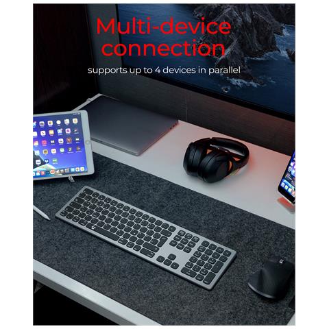 Tastiera Wireless KSK-8023BTRF(DE)  (Layout Tedesco) Colore Antracite. Nero - Foto 8