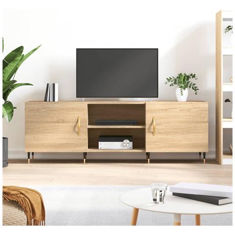 Mobile Porta Tv Rovere Sonoma 150x30x50 Cm In Legno Multistrato - Foto 6