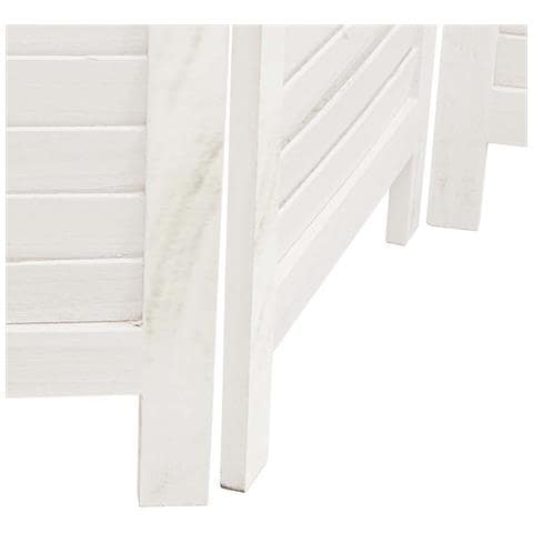 Divisorio Ambienti 4pannelli Bianco Legno Massello Di Paulownia - Foto 8