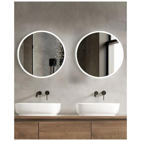 Specchio Da Bagno Con Luce Led Deauville 79 Cm 79 Cm Argento - Foto 1